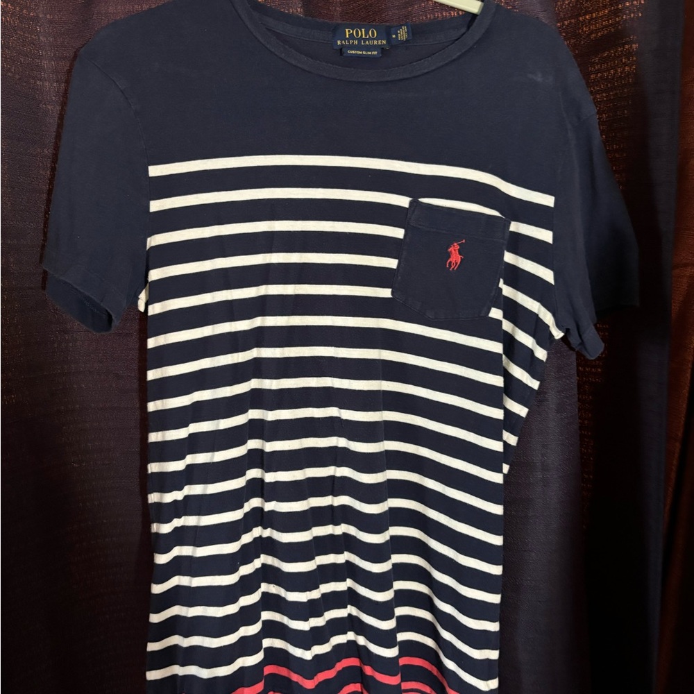 Polo by Ralph Lauren Men's Navy Striped T-Shirt